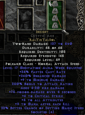 diablo 2 socket recipe weapon